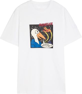 Moncler Printed Cotton T-shirt - White - M