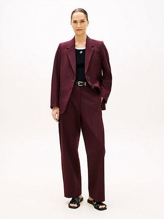 Tommy Hilfiger Wool Blend Loose Straight Leg Trousers