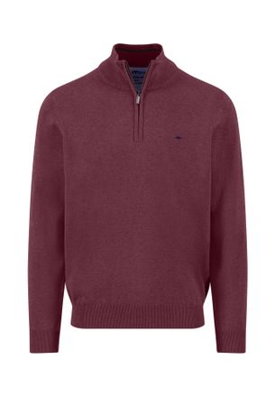Fynch-Hatton Troyer FYNCH-HATTON, Herren, Gr. 4XL, deep merlot, Obermaterial: 100% Baumwolle, unifarben, regular fit taillenbedeckt, Rippb&uuml;ndchen, Pullover Troyer,