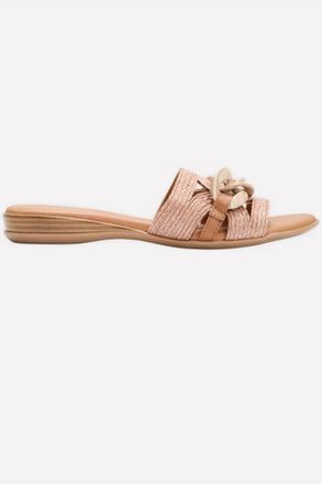 Andr&eacute; Assous Womens Neela Featherweights Sandal In Cognac Raffia