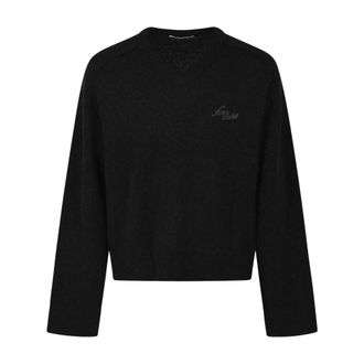 Acne Studios Maglione con scollo a V in pelo di cammello - - Knitwear - Uomo - Nero - L