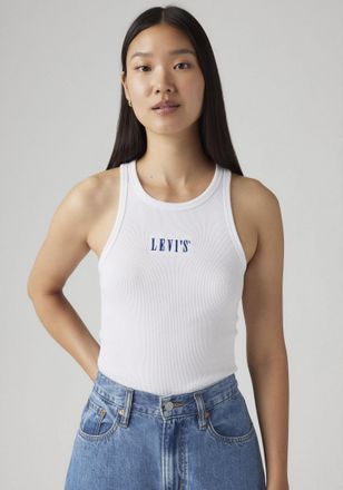 Levi's Ripptanktop LEVIS GRAPHIC GEMINI, Damen, Gr. XS (34), tank serif 1873 brig, Feinripp, Obermaterial: 100% Baumwolle, bestickt, unifarben, h&uuml;ftbedeckend