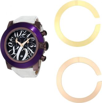 Glam Rock Womens GR32112 Ladies Watch and Bezels Gift Set - White - One Size