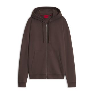 HUGO BOSS Cotton-terry zip-up hoodie with logo print