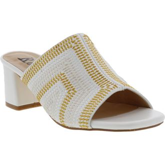 Bellini Faint Block Heel Sandal in White/Yellow at Nordstrom Rack, Size 9.5