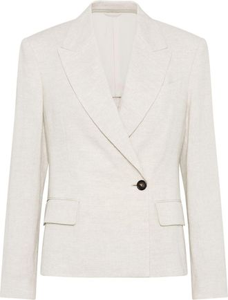 Brunello Cucinelli Monili-embellished blazer - Neutrals