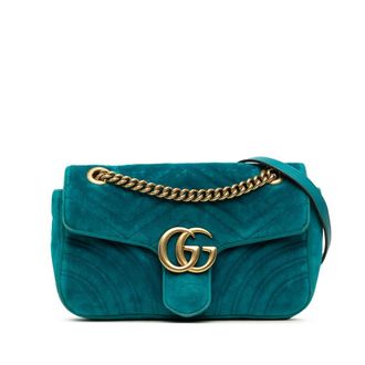 Gucci Pre-owned Gucci Medium GG Marmont Matelasse Velvet Shoulder Bag Ladies LR1AVLZL2MU2CWTP