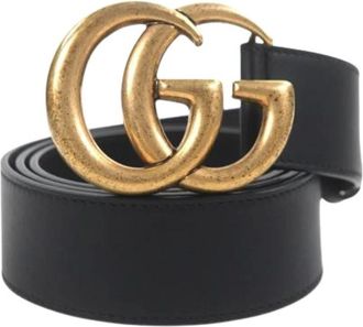 Gucci Pre-owned Vintage Leren Riem - Heren - Vintage Accessoires - Zwart - ONE Size - Leer - Vintage