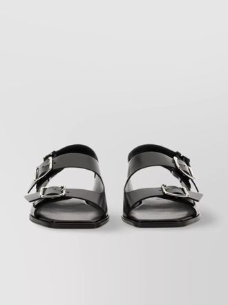 Aeyde adjustable strap flat sole sandals