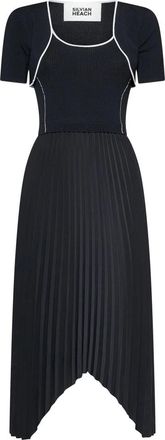Silvian Heach Sleeveless Pleated Midi Dress - Dames - Casual kleedjes - Zwart - 2XS - Kleedjes