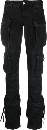 The Attico Zwarte Cargo Jeans Aw 24 Stijlvolle Pasvorm - Dames - Slim Fit Jeans - Zwart - W26 - Katoen - Jeans