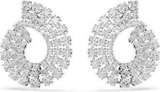 Swarovski Matrix Crystal Frontal Hoop Earrings in White at Nordstrom