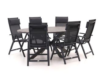 Bellagio la vita attrattiva Bellagio Avenza/Fidenza ovaal 220cm dining tuinset 7-delig verstelbaar