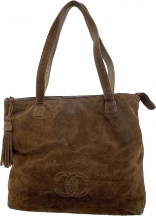 Chanel Brown Suede Tote Bag (Pre-Owned)