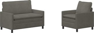vidaXL Juego De Sof&aacute; 2 Uds. Gris Claro Tela Vidaxl