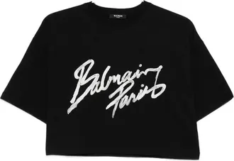 Balmain T Shirt Nero, Bianco-Donna