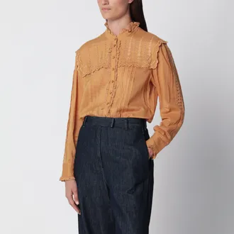 Isabel Marant Camicia Lonzie color caramello in cotone