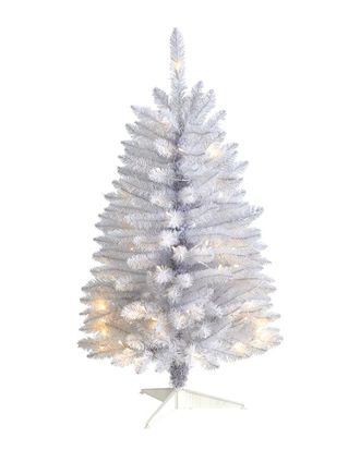 Nearly Natural Slim Artificial Christmas Tree With Led Lights+Bendable Branches