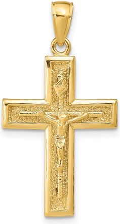 Diamond2Deal 14k Yellow Gold Polished Crucifix Pendant