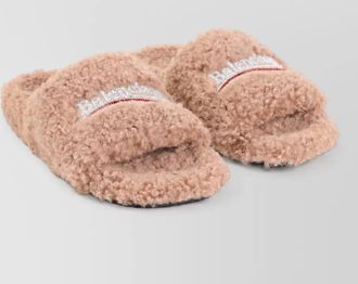 Balenciaga faux fur slide slippers
