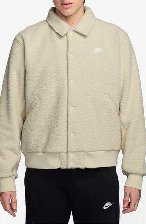 Nike Club Fleece Coachs Jacket in Light Khaki/White at Nordstrom, Size Xx-Large
