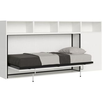 Itamoby Letto Venezia singolo a scomparsa con scompartimenti, in legno, con apertura orizzontale, per camera da letto -Senza materasso / Composizione a