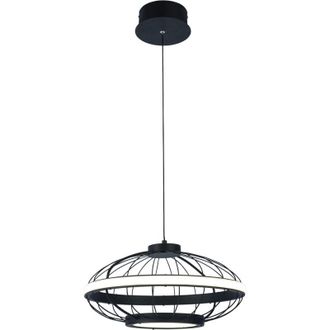 Forlight Colgante Cercle Led 22w Blanco Neutro - 4000k Negro Para Interior De Techo En Comedor, Sal&oacute;n, Cocina