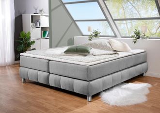ANDAS Boxspringbett »Salo« Ohne Kopfteil, inkl. Topper, auch in Überlänge 220 cm