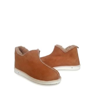 Generic Mens Genuine Sheepskin Slippers, Warm Mid-Top Boot With Suede Upper and Lightweight EVA Sole Dakota1Beige (Beige, 11, UK Footwear Size System, Adult, 