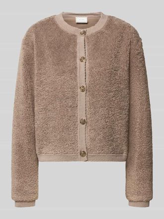 Neo Noir Neo Noir Strickjacke mit Knopfleiste in Beige, Gr&ouml;&szlig;e 42