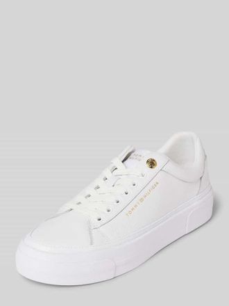 Tommy Hilfiger Low Top Sneaker aus echtem Rindsleder in Weiss, Gr&ouml;&szlig;e 38
