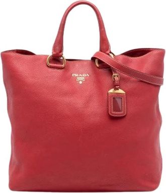 Prada Pre-owned Tote Bags, female, Red, Size: ONE SIZE Pre-owned Satchel