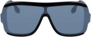 Victoria Beckham 64mm Chain Shield Sunglasses in Black/Silver Mirror at Nordstrom Rack