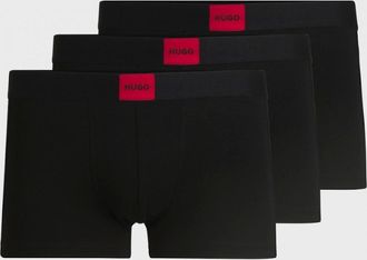 HUGO BOSS Mens HUGO Galaxy Mens 3-Pack Trunks with Label Logo - Black - Size: 37/36/32