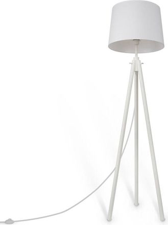 Maytoni Piantana Contemporanea Calvin Metallo Bianco 1 Luce Con Diffusore In Tessuto
