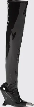 Philipp Plein Stivali over-the-knee in vernice con Skull e tacco scultoreo
