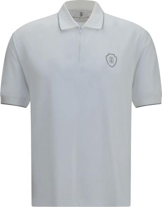 Brunello Cucinelli Polo met embleem - Heren - Tops - Wit - Maat: M