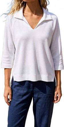 Tribal Techno Lux 3/4 Sleeve Polo In White