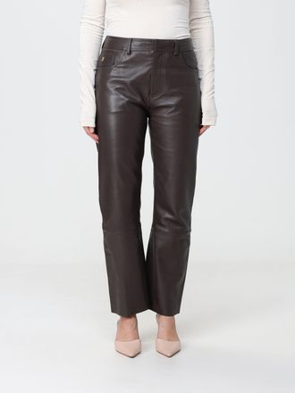 Alberta Ferretti Pantaloni tapered fit in pelle sintetica a vita media