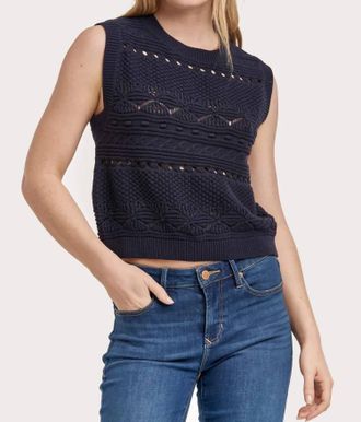 Dear John Denim Kaela Crew Neck Sleeveless Sweater In Midnight Berry