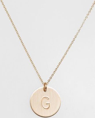 Nashelle 14k-Gold Fill Initial Disc Necklace in 14K Gold Fill G at Nordstrom