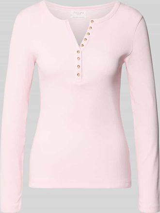 Christian Berg Slim Fit Longsleeve aus Baumwoll-Mix mit Henley-Ausschnitt in Hellrosa, Gr&ouml;&szlig;e XXL