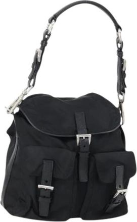 Prada Pre-owned Bucket Bags, female, Black, Size: ONE SIZE Pre-owned Nylon Bucket Bag