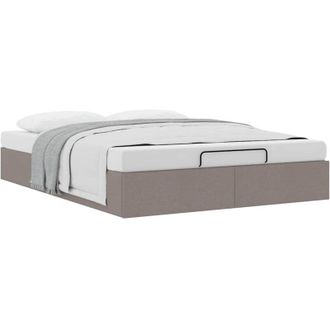 vidaXL Estructura De Cama Otomana Sin Colch&oacute;n Tela Crema 140x200cm Vidaxl