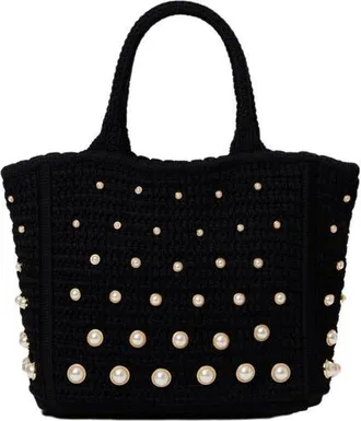 Sandro Beaded crochet bag in Black at Nordstrom, Size Medium