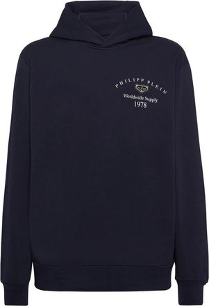 Philipp Plein Heren, Sweatshirts & Hoodies, Blauw, Maat: L Katoen