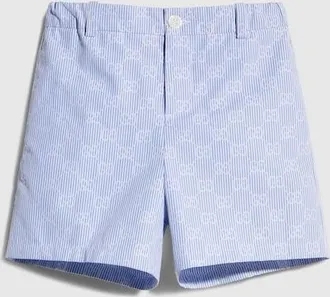 Gucci Kids - GG Striped Poplin Shorts, Size 10 years, Blue, Ready-to-wear