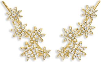 David Yurman Orecchini climber Starburst in oro giallo 18kt con diamanti (23mm)