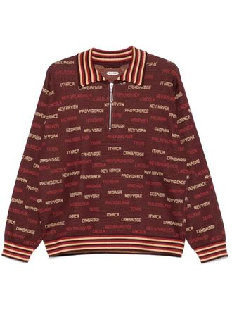 Bode Gridiron polo shirt - men - Cotton - M - Brown