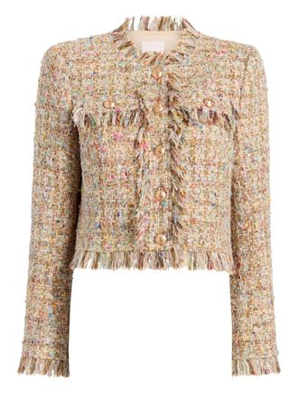 Cinq à Sept Adeline boucle fringe jacket - Neutrals